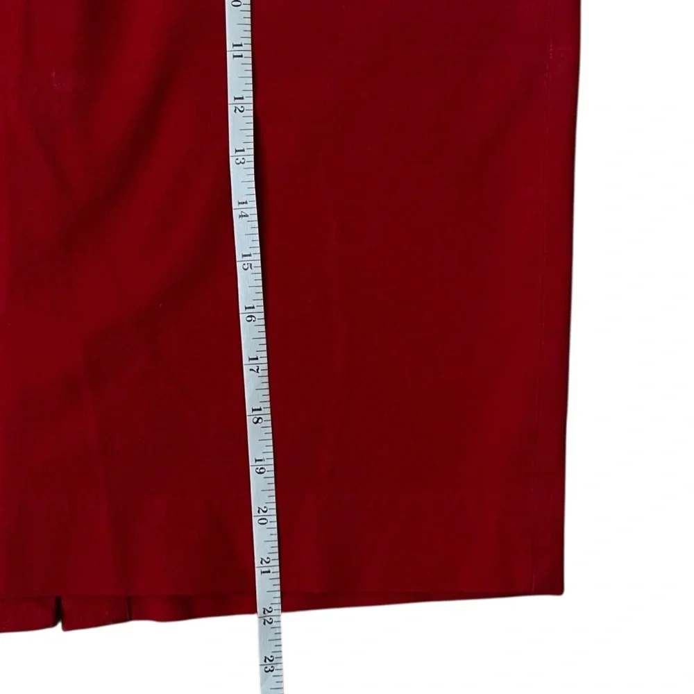 Banana Republic Red‎ Mini Skirt Size 16 Cotton Blend Back Slit Career Office